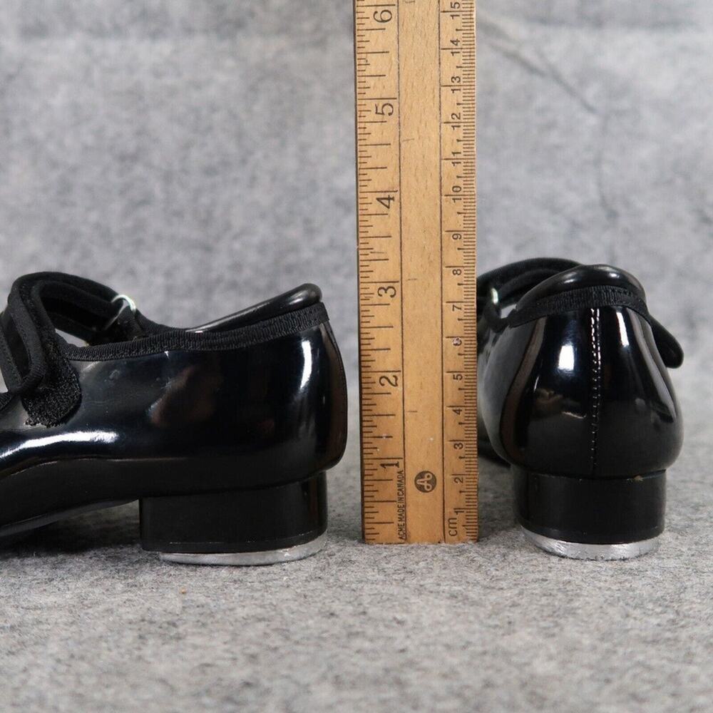 Tap Shoes Girls 12.5 Mary Jane Dance Black Patent Adjustable Strap Classic Kids - Picture 8 of 15